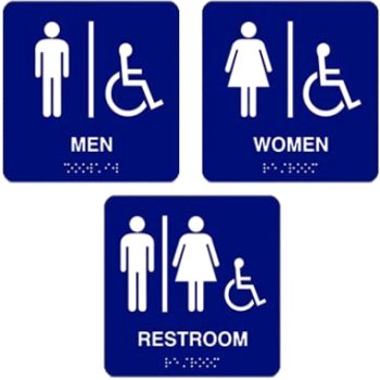 Bathroom Signs - Men Women Unisex and Family Bathroom Signs